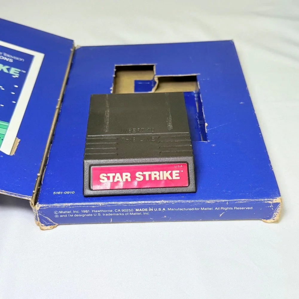 Mattel Intellivision Star Strike Video Game Cartridge Boxed 1981 Model 5161